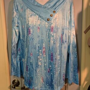 Blue and Purple Women's Top